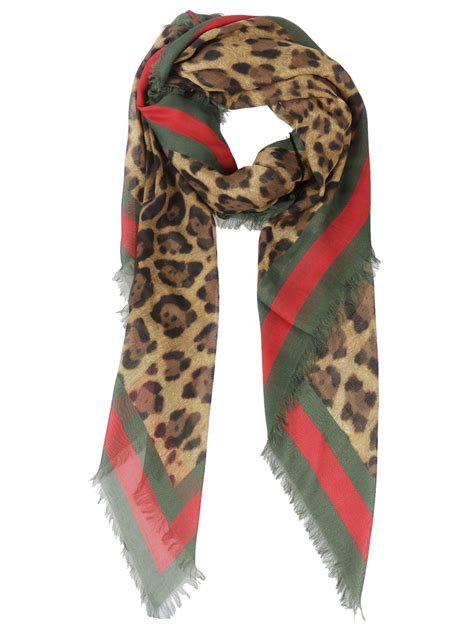 gucci leopard scarf|gucci scarf with fur trim.